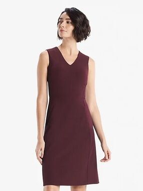 LOFT Sleeveless V-Neck Midi Dress in Wine